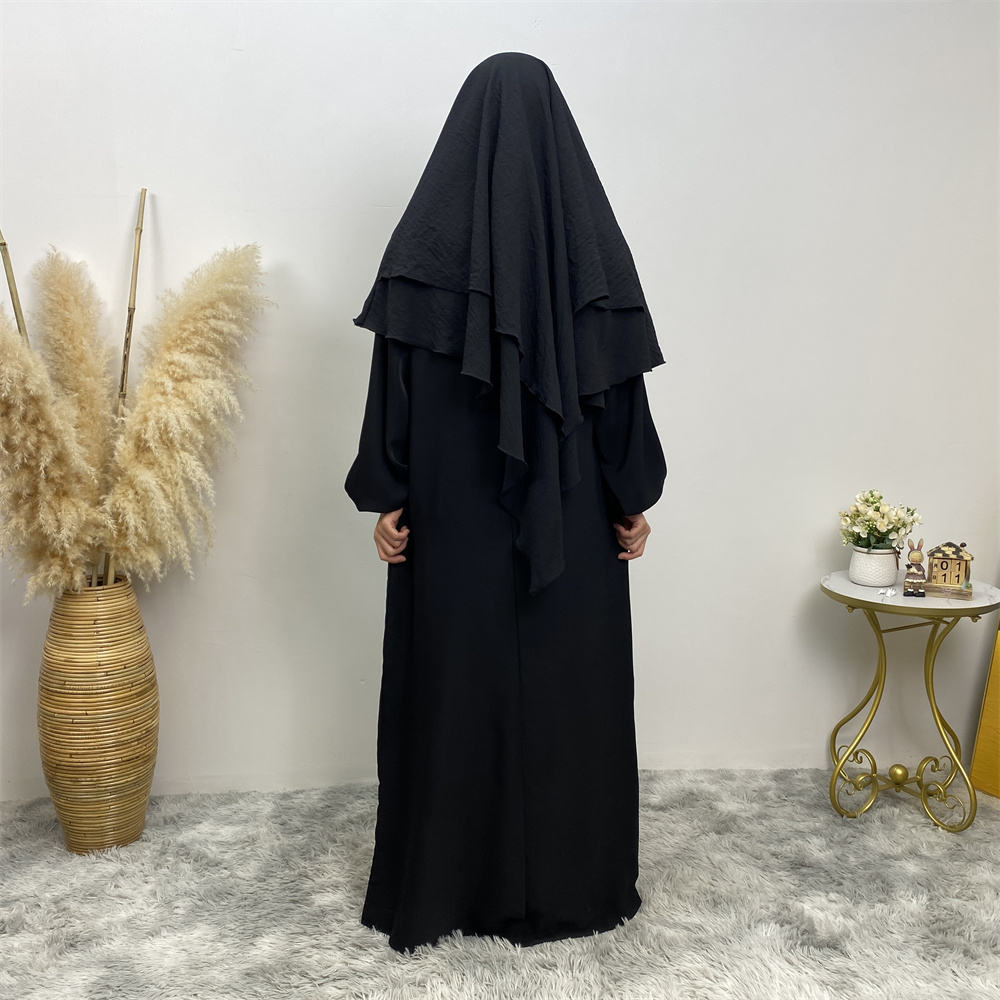 2307# New arrival wrinkle crepe two layer fashion prayer scarf head cover shawl