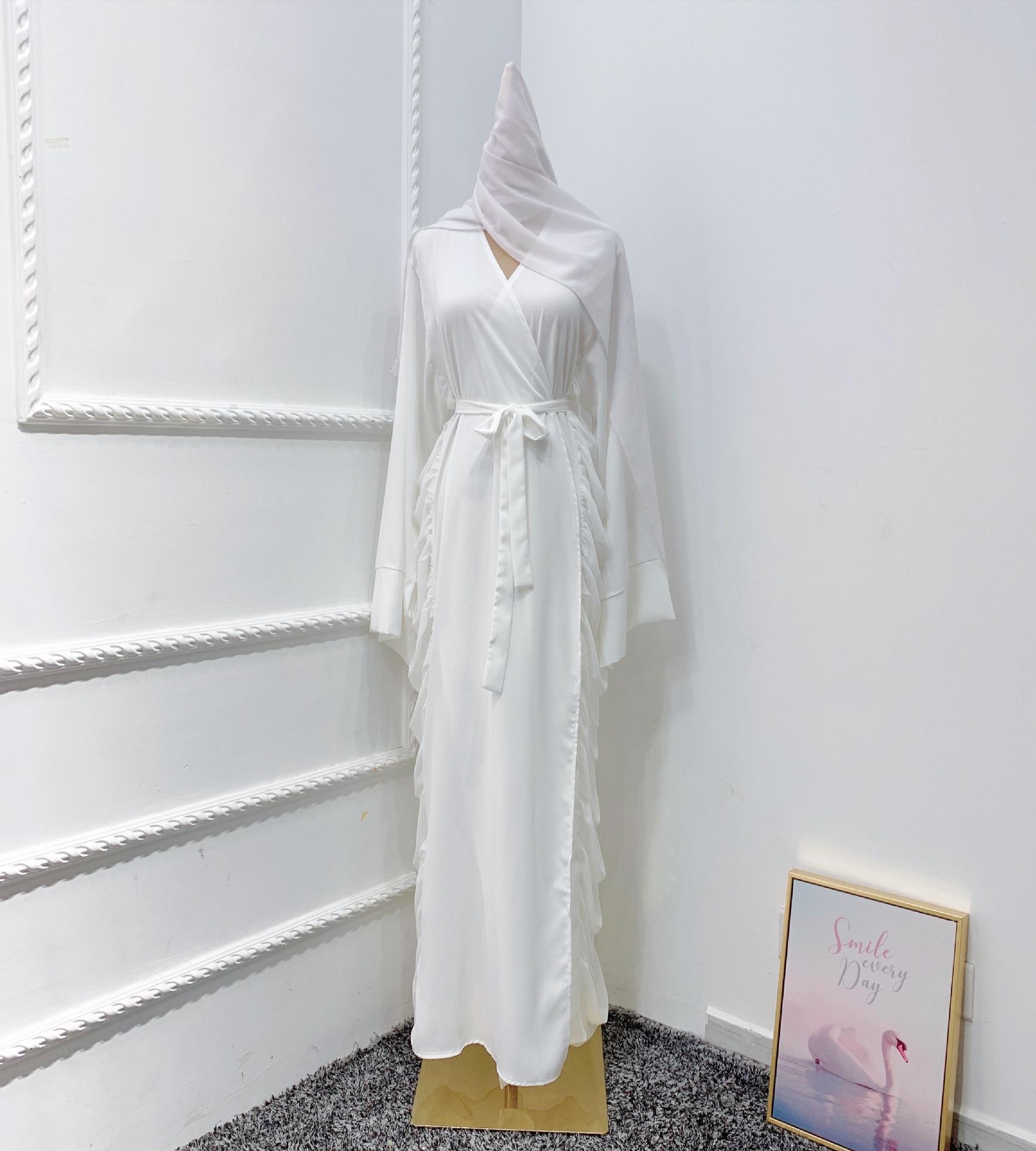 1471#Front Open Abaya Muslim abaya with stitch layers Ethnic clothing