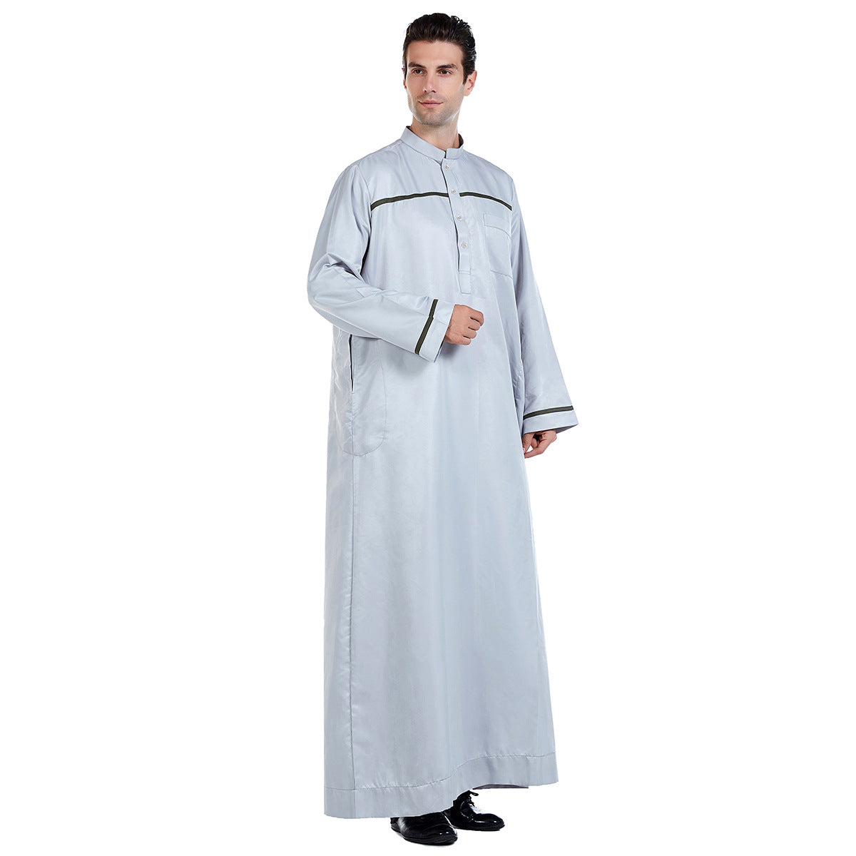 TH818#Abaya Muslim Clothing Long Sleeves O Neck Islamic High Quality Men's Clothing
