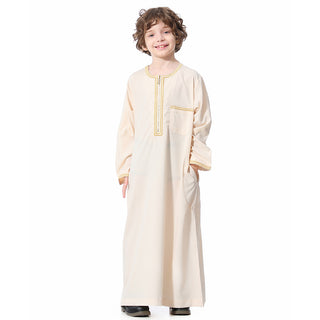 TH875#2019 Latest arabia islamic clothing kaftan arab kids boy robe clothes abaya