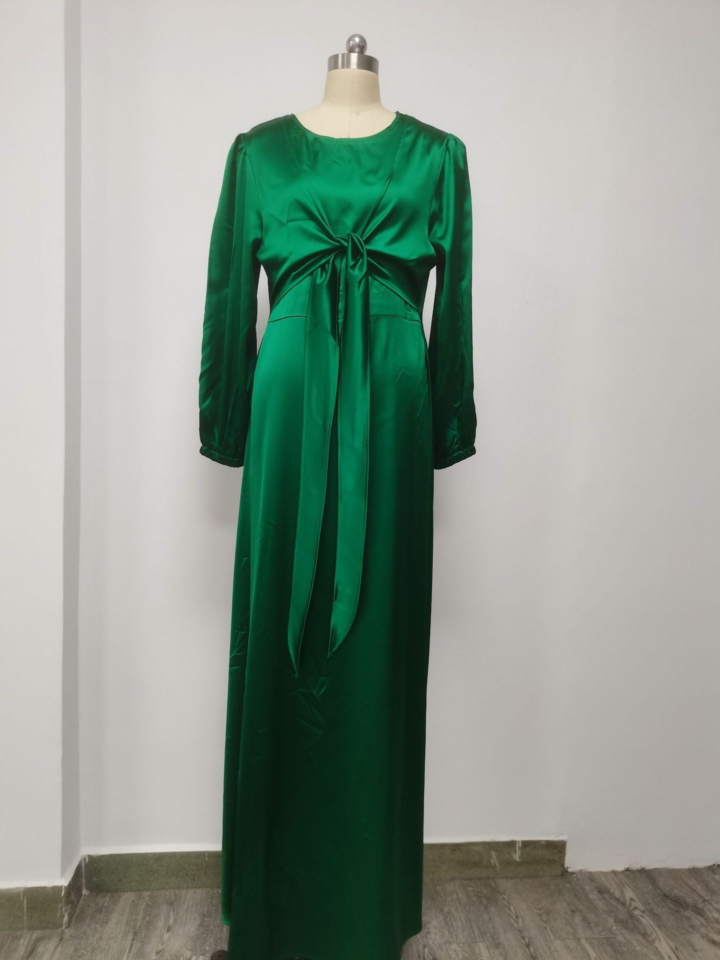 1433#Fancy women  muslim dresses long sleeves maxi satin dress abaya