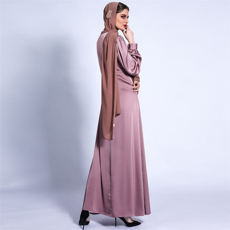 1318#Elegant Long Sleeves Long Dress Render Casual Muslin Women Dress