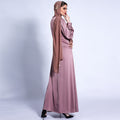 1318#Elegant Long Sleeves Long Dress Render Casual Muslin Women Dress