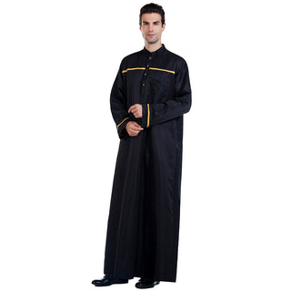 TH818#Abaya Muslim Clothing Long Sleeves O Neck Islamic High Quality Men's Clothing