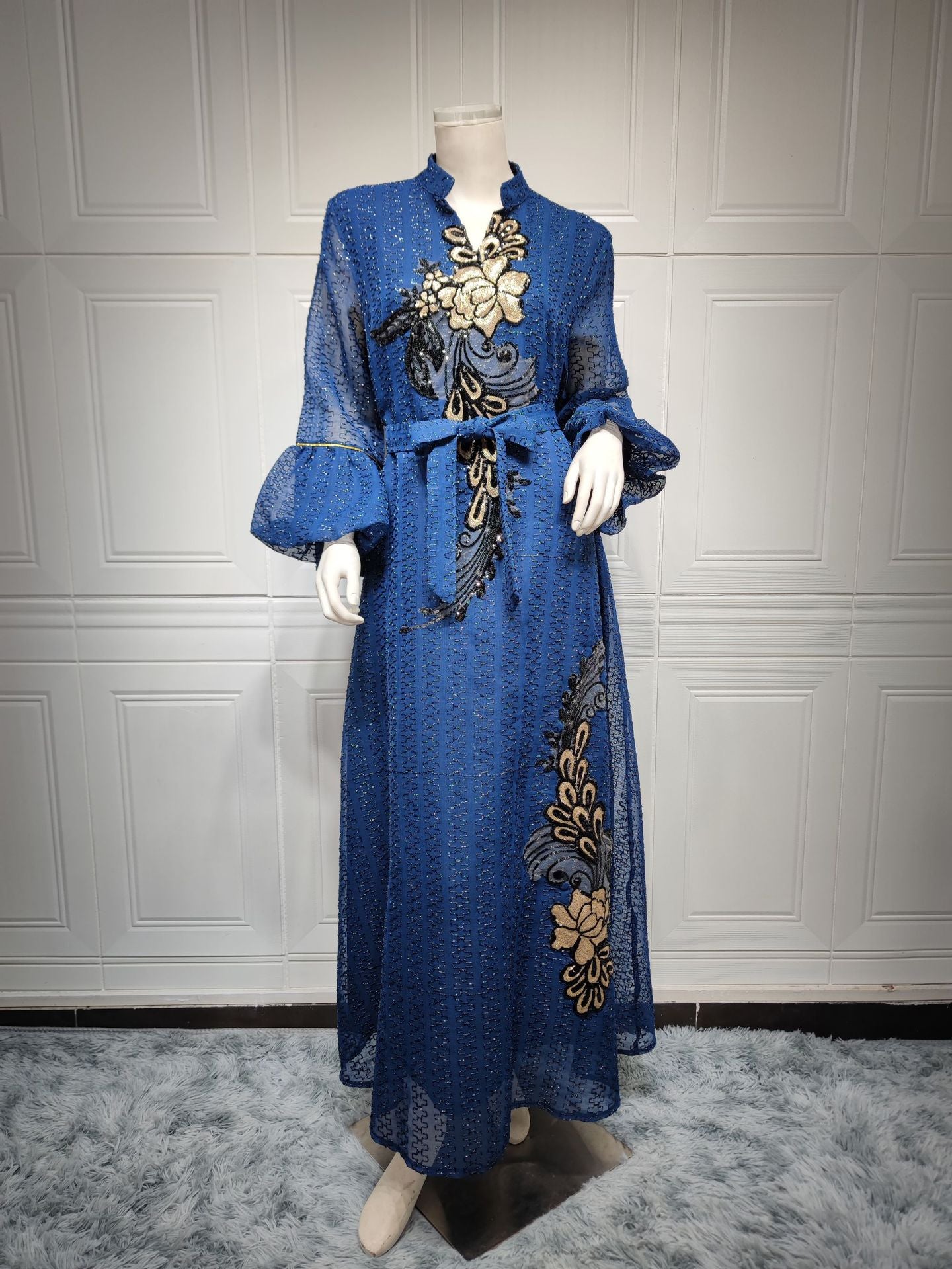 AB268#Middle East Abaya Muslim Ethnic Style Dubai Morocco Embroidery Doris Abaya Dress