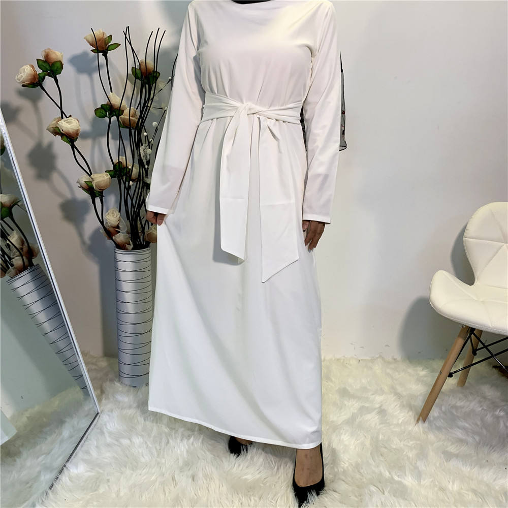 6176# Slim High Quality Inner Slip Long Dresses Classic Simple Abayas
