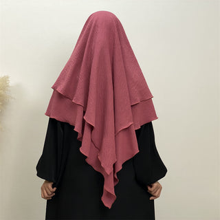 2307# New arrival wrinkle crepe two layer fashion prayer scarf head cover shawl