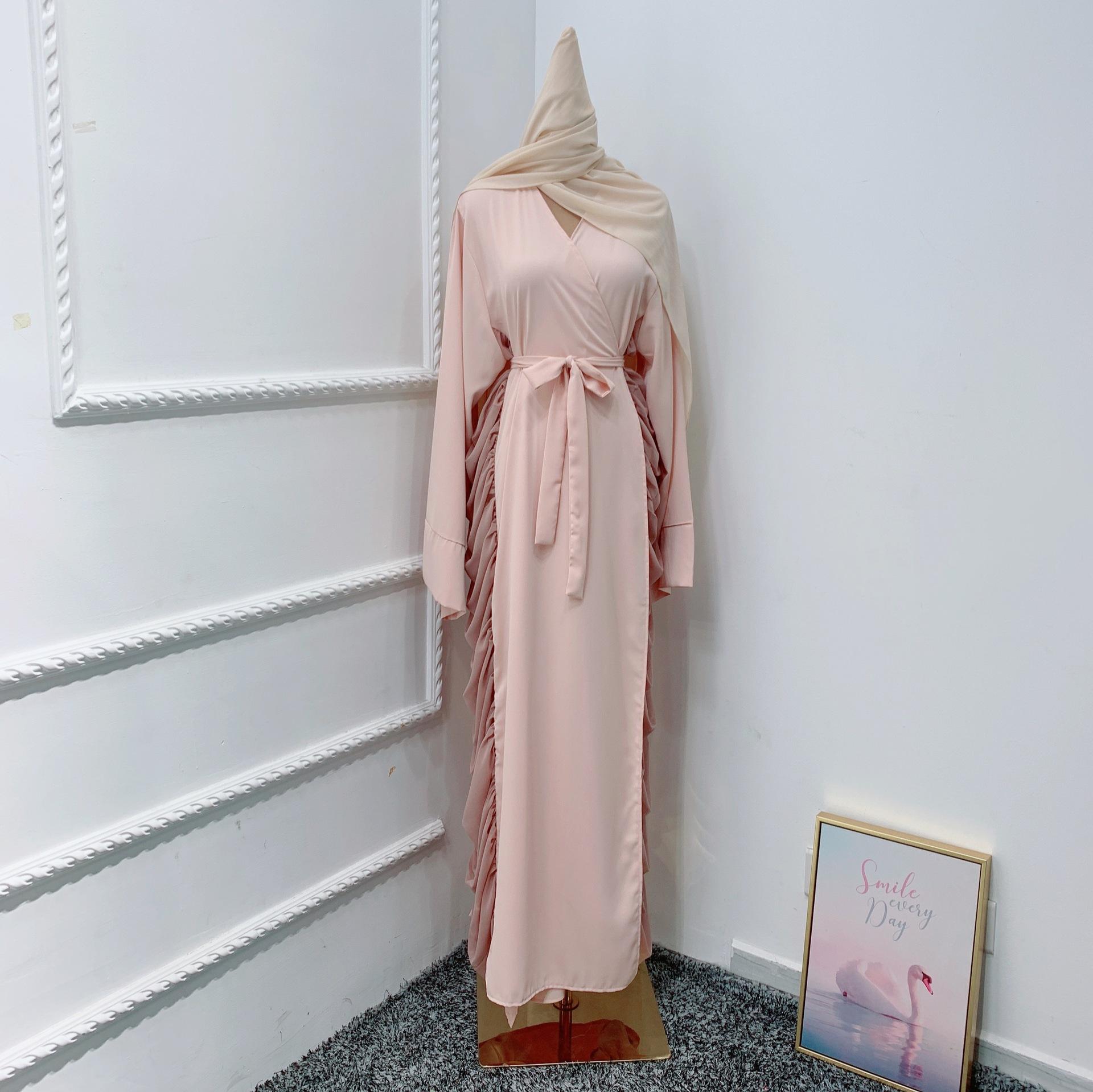 1471#Front Open Abaya Muslim abaya with stitch layers Ethnic clothing