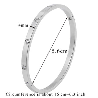 B8# Stainless Steel Bangles and Bangles Cubic Zirconia Golden Woman Jewelry Gifts  Bracelets