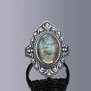 R11#Silver Ring Jewelry Finger Ring Gemstone Rings Party Gift Natural Labradorite Rings