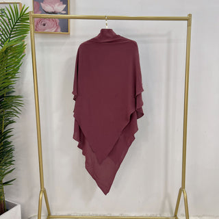 HJ908#Latest Abaya Women Islamic Dress Hijab Scarf Two Layers Long Khimar Wholesale in Stock