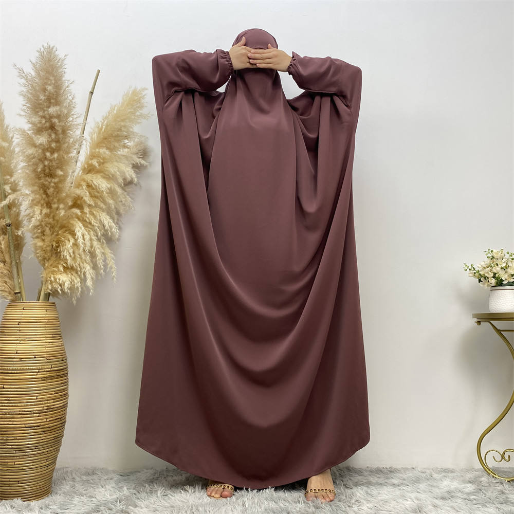6493#Trending One Piece Full Length Jilbab_ Prayer Abaya High Quality Nida Kimono Dresses