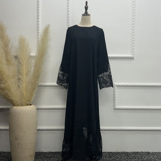 1575#Modest Abaya Dubai Abaya Muslim Dress With Lace Scarf Elegant Ladies Abaya