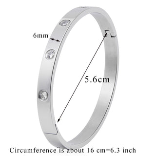 B8# Stainless Steel Bangles and Bangles Cubic Zirconia Golden Woman Jewelry Gifts  Bracelets