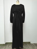 1433#Fancy women  muslim dresses long sleeves maxi satin dress abaya