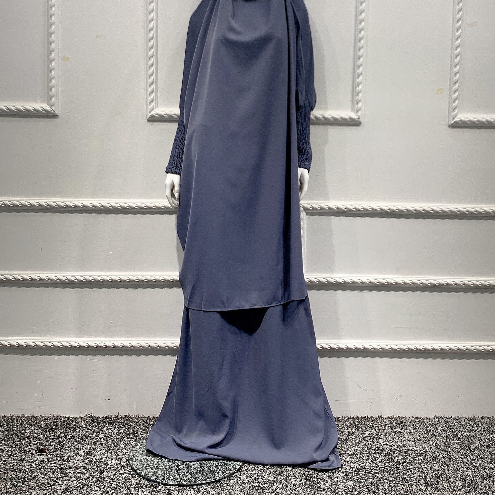 1459#Arabic Abaya Muslim Dresses dubai 2 piece set Nida Prayer Abaya