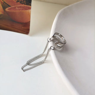 E8#Simple Fashion Punk Chain  Piercing  Clip on Earring Trendy Jewelry Gift