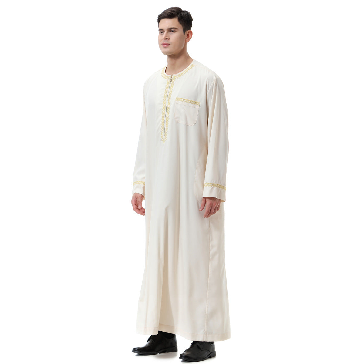 TH811# High quality pure color Moroccan Kaftan Clothes Islamic clothing for men