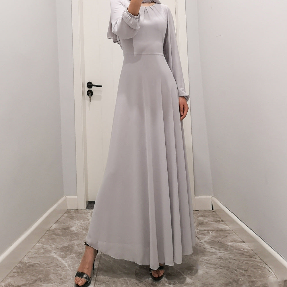 G9514#New Chiffon Abaya Dubai Muslim Women Dresses Islamic Clothing