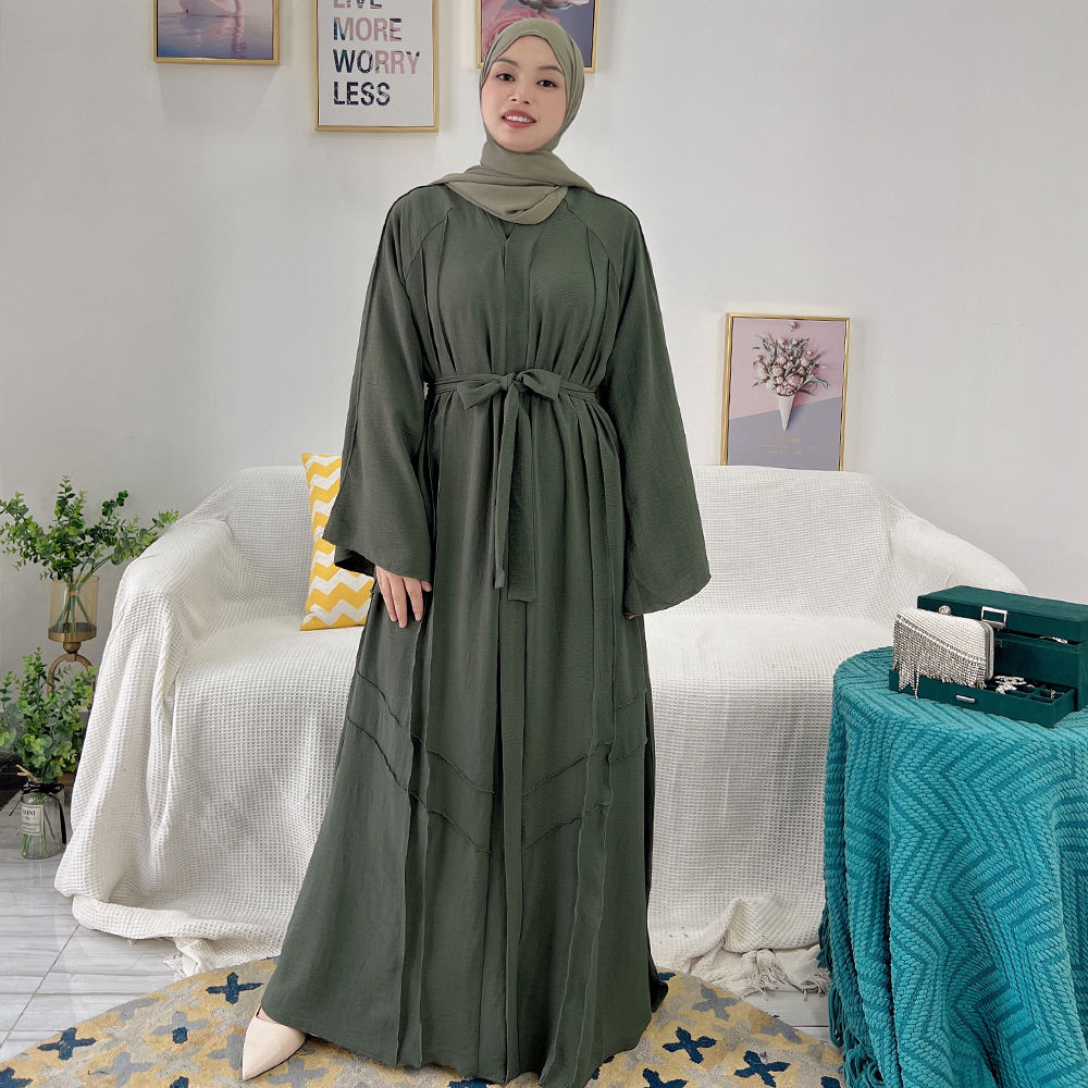 1525#Kaftans Abaya Women Arab Islamic Clothing EID Hijab Dress