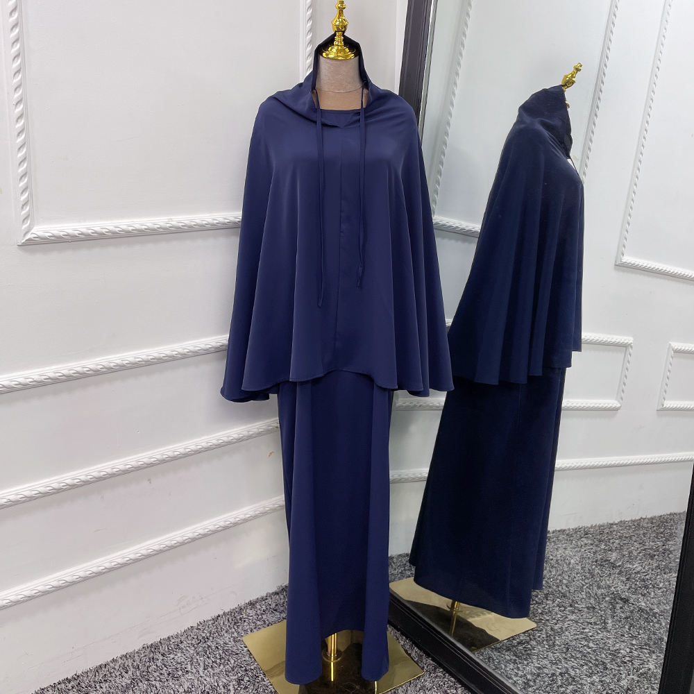 1546#Prayer Abaya Long Dress and Khimar Set for Dubai Abaya Muslim Dress
