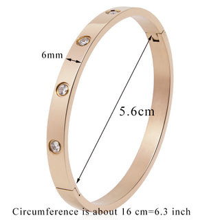 B8# Stainless Steel Bangles and Bangles Cubic Zirconia Golden Woman Jewelry Gifts  Bracelets