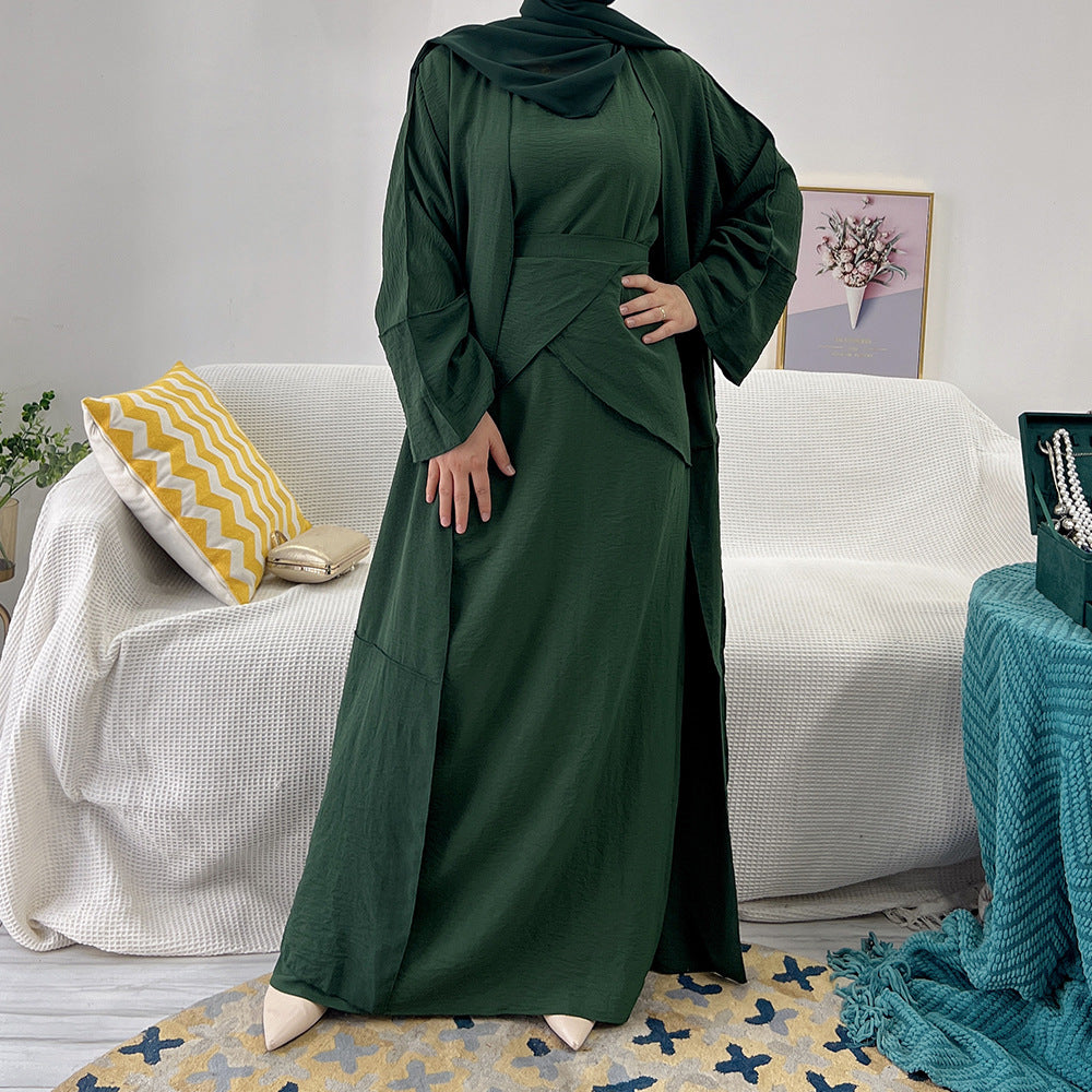 522#NEW islamic clothing modest muslim abaya  3 pieces set