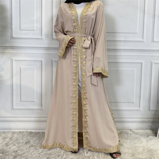 1893#Arab Women Muslim Dress Modest Islamic Clothing Cardigan Open Abaya