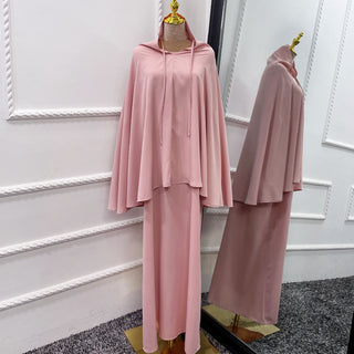 1546#Prayer Abaya Long Dress and Khimar Set for Dubai Abaya Muslim Dress