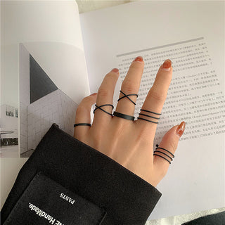 R5# 7pcs Fashion Jewelry Rings Set Hot Selling Metal Women Finger Ring for Girl Wedding Gifts