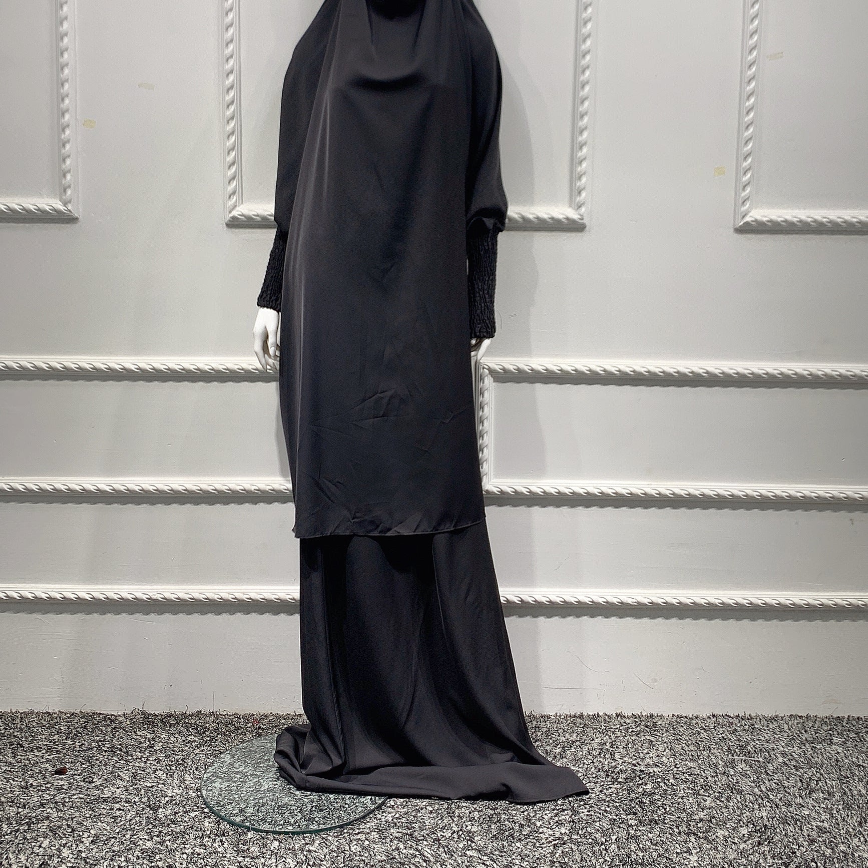 1459#Arabic Abaya Muslim Dresses dubai 2 piece set Nida Prayer Abaya