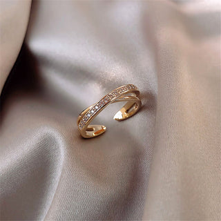 R6#Luxury Gold Color Pearl Zircon Rings for Woman Fashion Elegant Jewelry Gifts