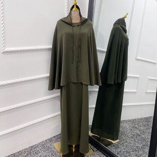 1546#Prayer Abaya Long Dress and Khimar Set for Dubai Abaya Muslim Dress