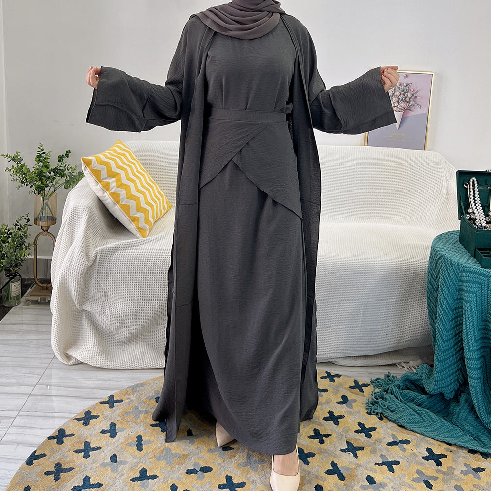 522#NEW islamic clothing modest muslim abaya  3 pieces set