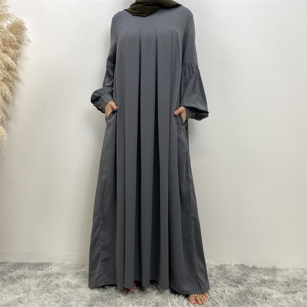 6683#2023 High Quality 10 Colors Chiffon Maxi Dress For Muslim Women Ramanda Eid Fashion