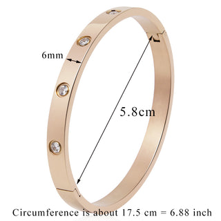 B8# Stainless Steel Bangles and Bangles Cubic Zirconia Golden Woman Jewelry Gifts  Bracelets