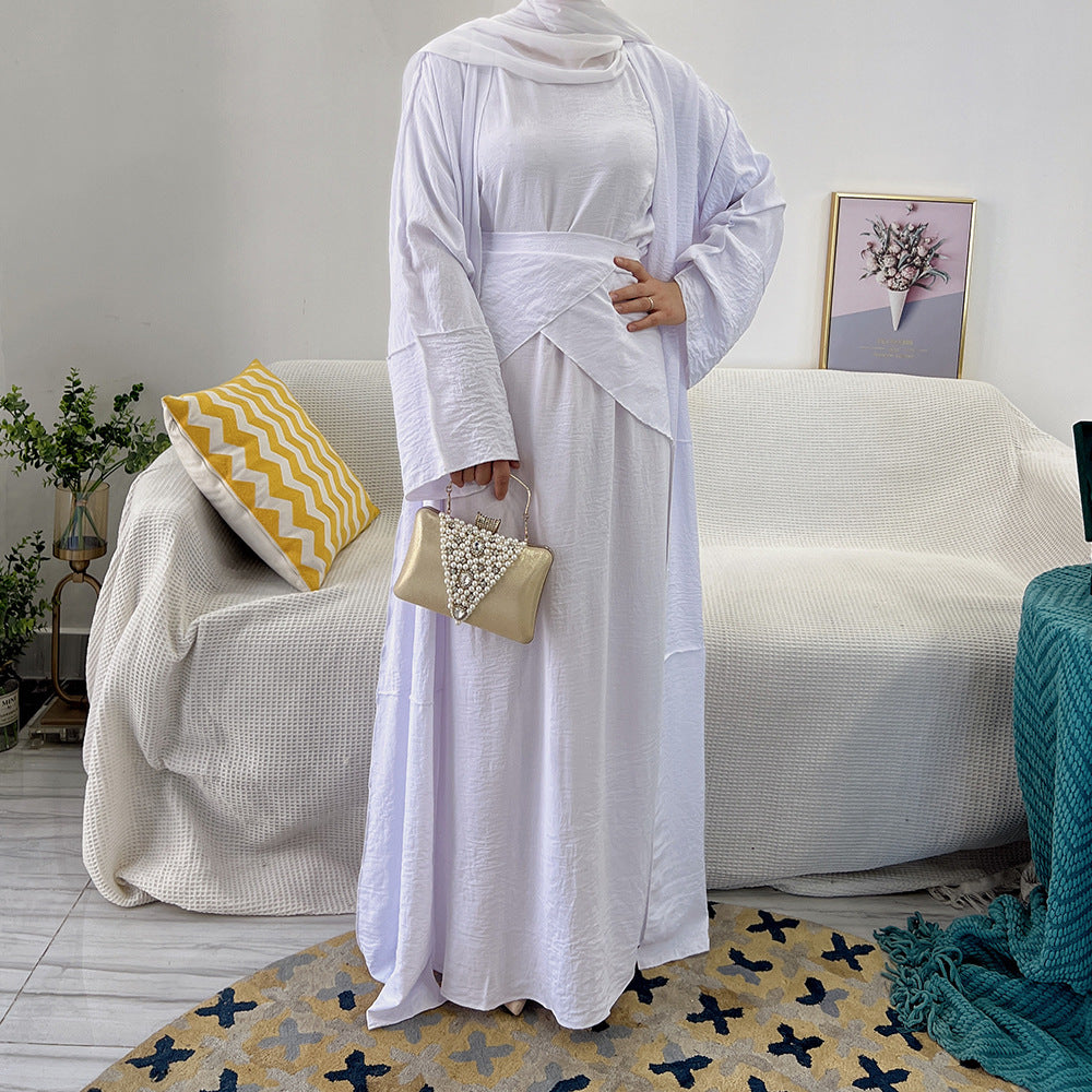 522#NEW islamic clothing modest muslim abaya  3 pieces set