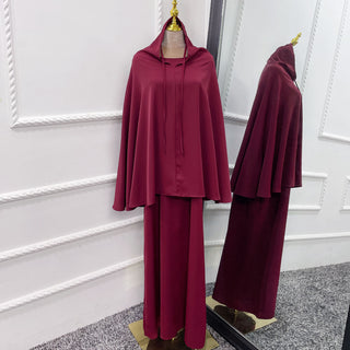 1546#Prayer Abaya Long Dress and Khimar Set for Dubai Abaya Muslim Dress