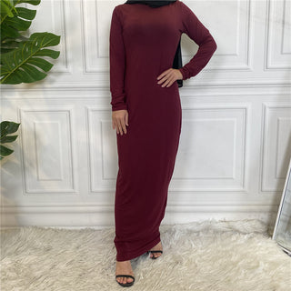 099# Daily Long Sleeve Bodycon Cotton Dress Muslim Women