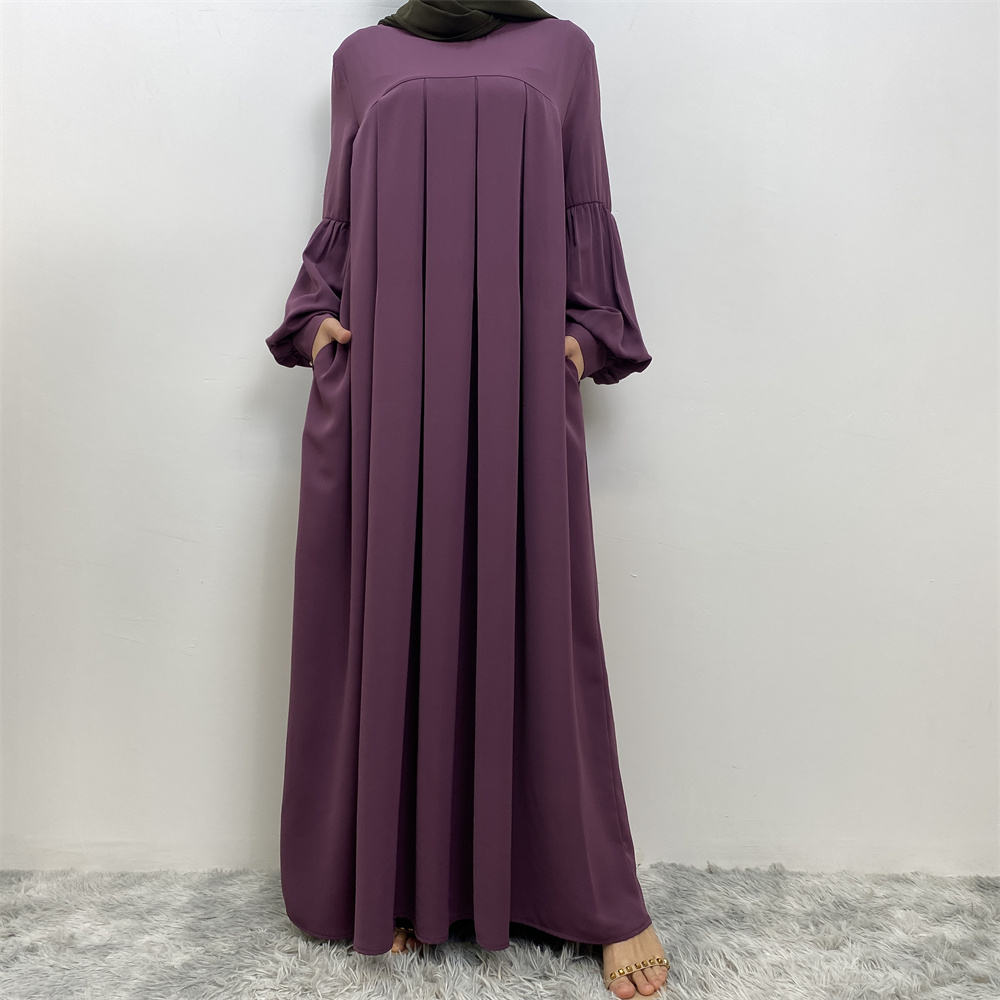 6683#2023 High Quality 10 Colors Chiffon Maxi Dress For Muslim Women Ramanda Eid Fashion