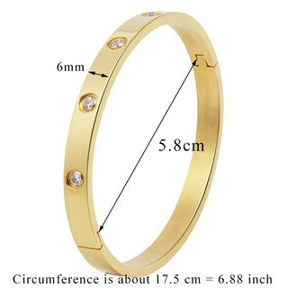 B8# Stainless Steel Bangles and Bangles Cubic Zirconia Golden Woman Jewelry Gifts  Bracelets