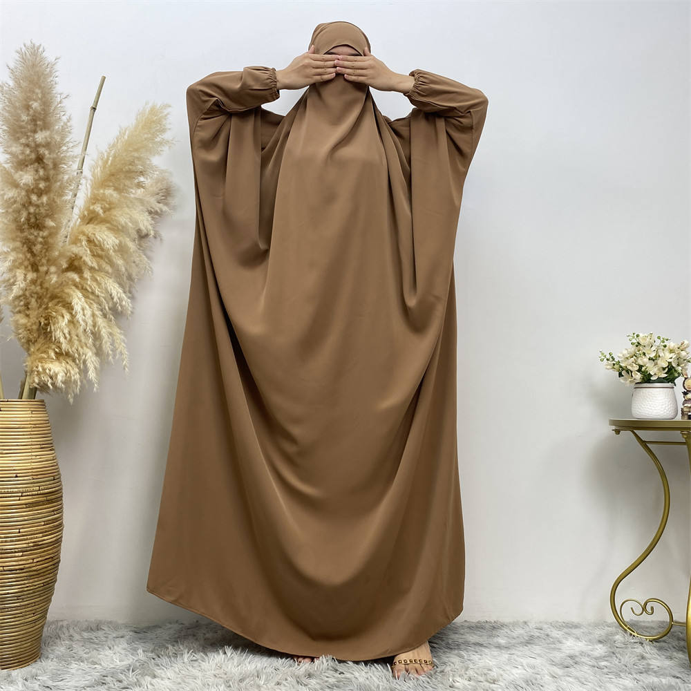 6493#Trending One Piece Full Length Jilbab_ Prayer Abaya High Quality Nida Kimono Dresses