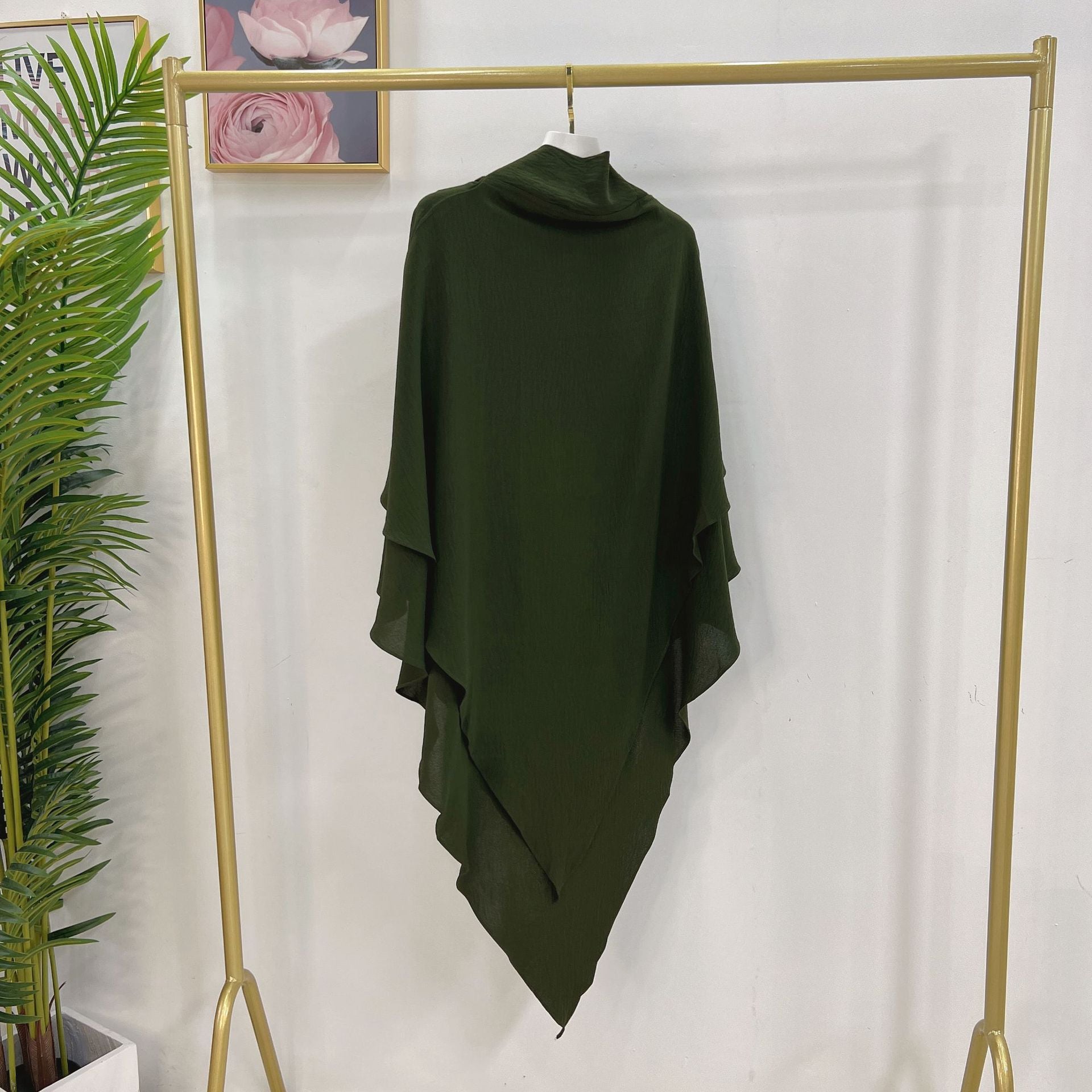 HJ908#Latest Abaya Women Islamic Dress Hijab Scarf Two Layers Long Khimar Wholesale in Stock