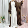 1490# Muslim Latest Open Abaya for EID Satin Kimono Abaya