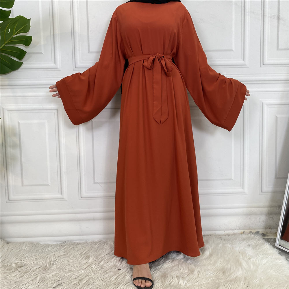 6394#On Sale Hot Sell Popular Simple Nida Abaya Long Dress Color Dresses