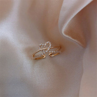 R6#Luxury Gold Color Pearl Zircon Rings for Woman Fashion Elegant Jewelry Gifts