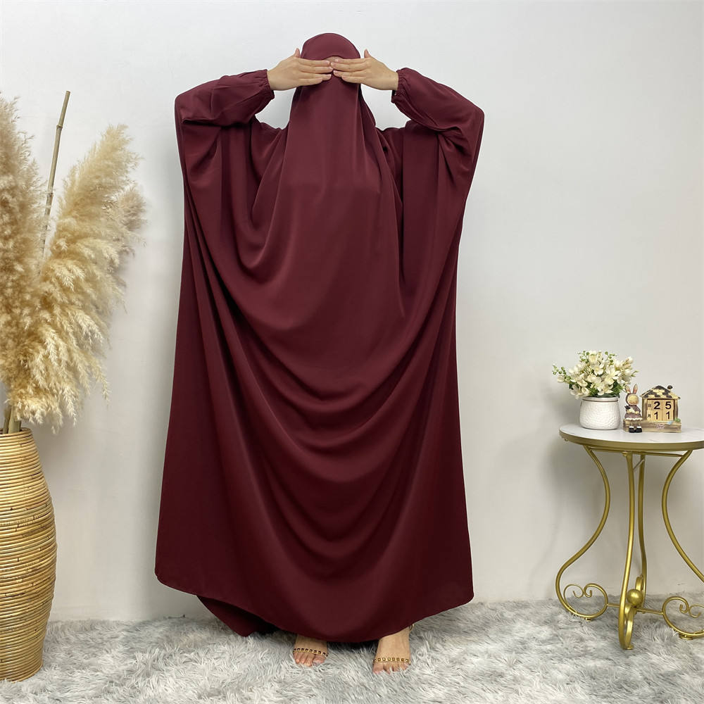 6493#Trending One Piece Full Length Jilbab_ Prayer Abaya High Quality Nida Kimono Dresses