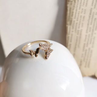 R6#Luxury Gold Color Pearl Zircon Rings for Woman Fashion Elegant Jewelry Gifts