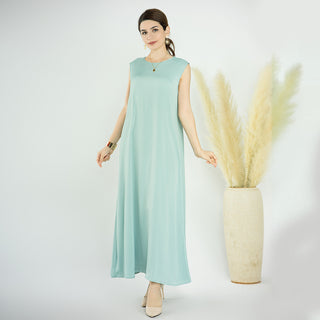 1584#EID Slip Dress Inner Basic Sleeveless Maix Dress Satin Abaya