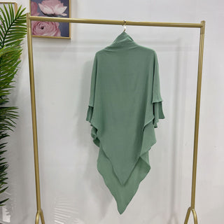 HJ908#Latest Abaya Women Islamic Dress Hijab Scarf Two Layers Long Khimar Wholesale in Stock